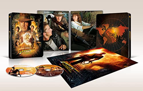 【Amazon.co.jp限定】インディ・ジョーンズ/クリスタル・スカルの王国 4K Ultra HD+ブルーレイ スチールブック仕様)(ミニポスター付き) [4K ULTRA HD + Blu-ray]