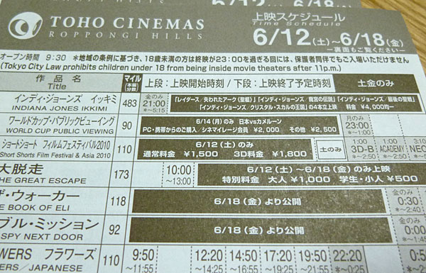 『インディ・ジョーンズ』イッキミ2010 上映スケジュール